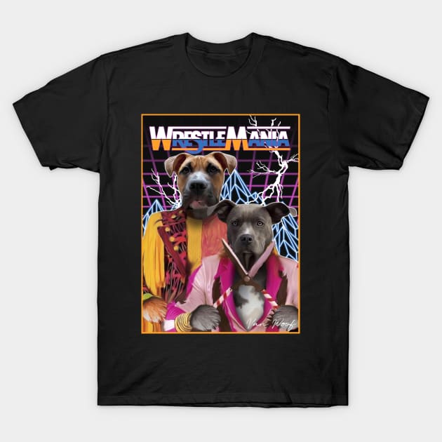 Wrestling Dogs T-Shirt by Angry Dad Podcast 